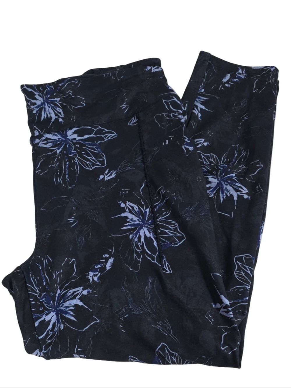 Columbia Women's Navy & Floral Athletic Leggings Activewear, Size XL